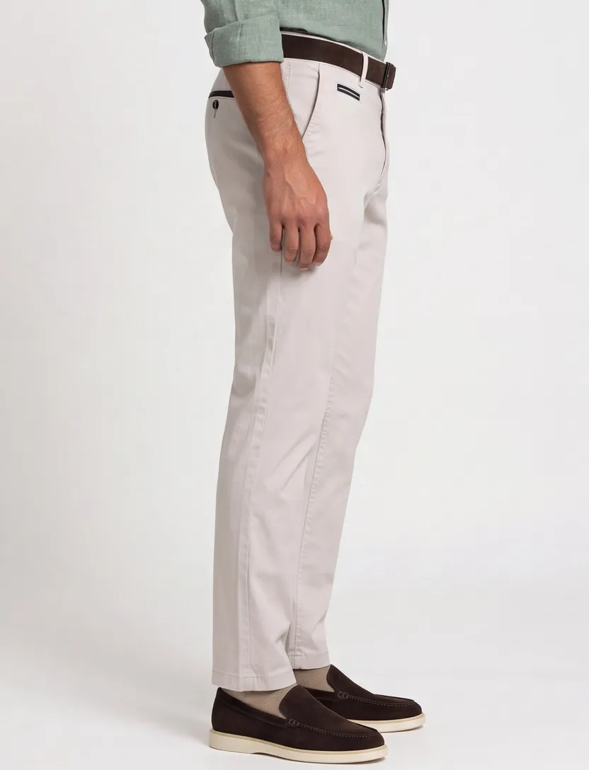 Gardeur Pantalon katoen creme benny 3