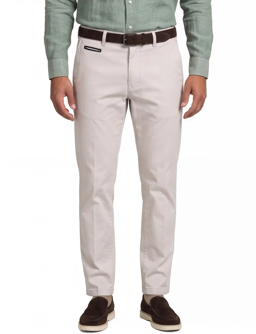 Gardeur Pantalon katoen creme benny 3