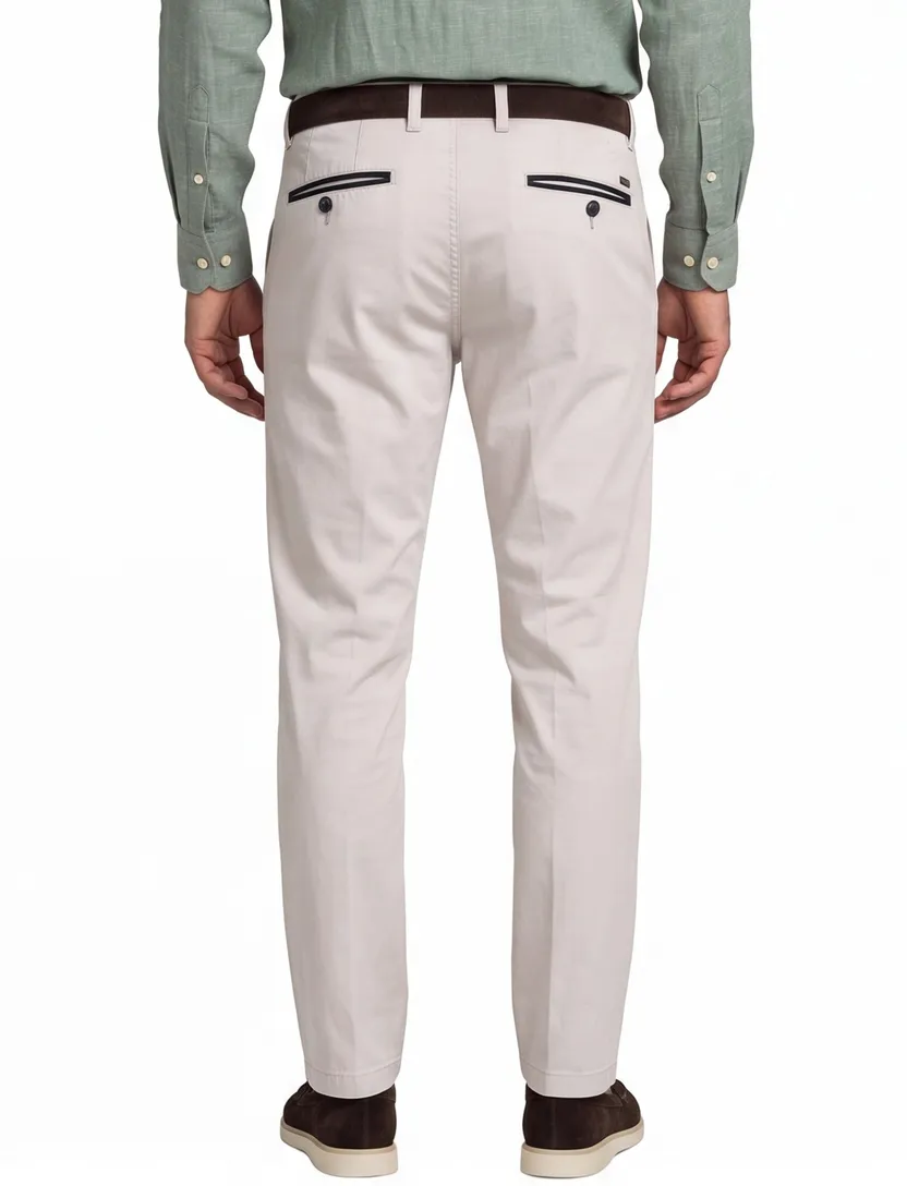 Gardeur Pantalon katoen creme benny 3