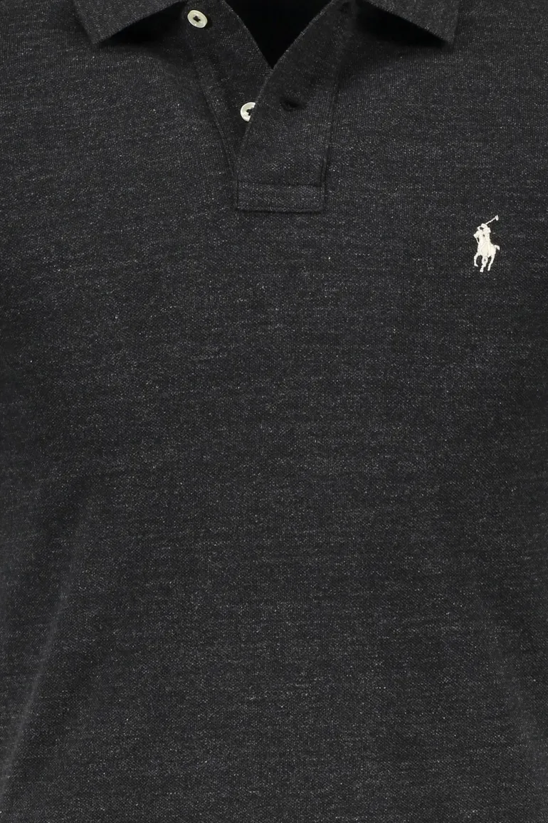 Polo Ralph Lauren polo slim fit grijs gemêleerd katoen