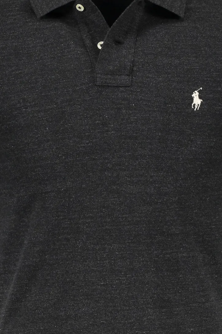 Polo Ralph Lauren poloshirt met logo grijs effen katoen slim fit