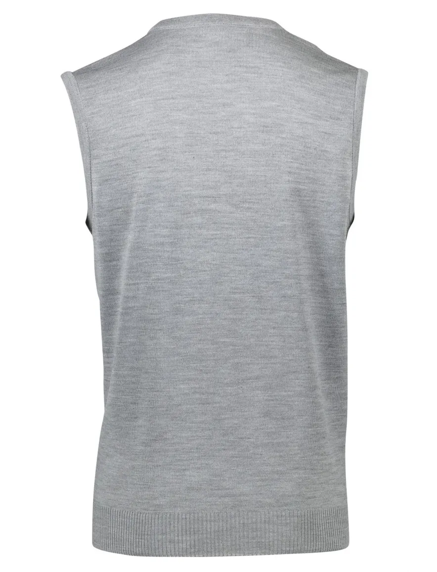 Maerz slipover grijs melange classic fit merinowol