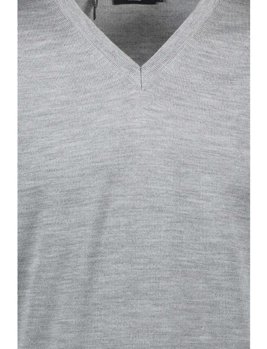 Maerz slipover grijs melange classic fit merinowol