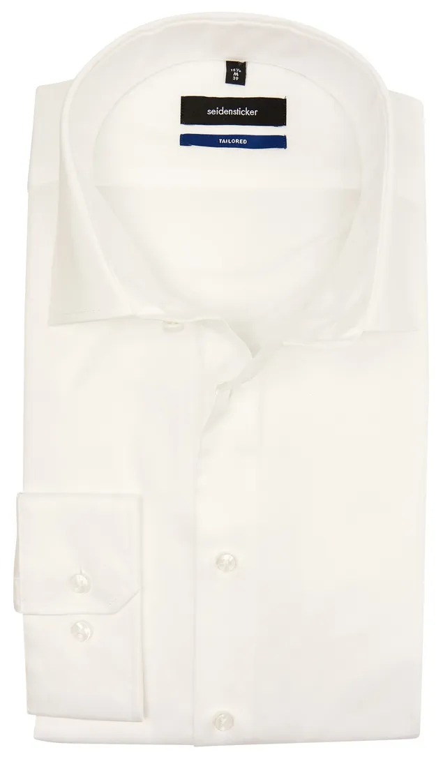 Seidensticker Shaped overhemd wit twill non iron