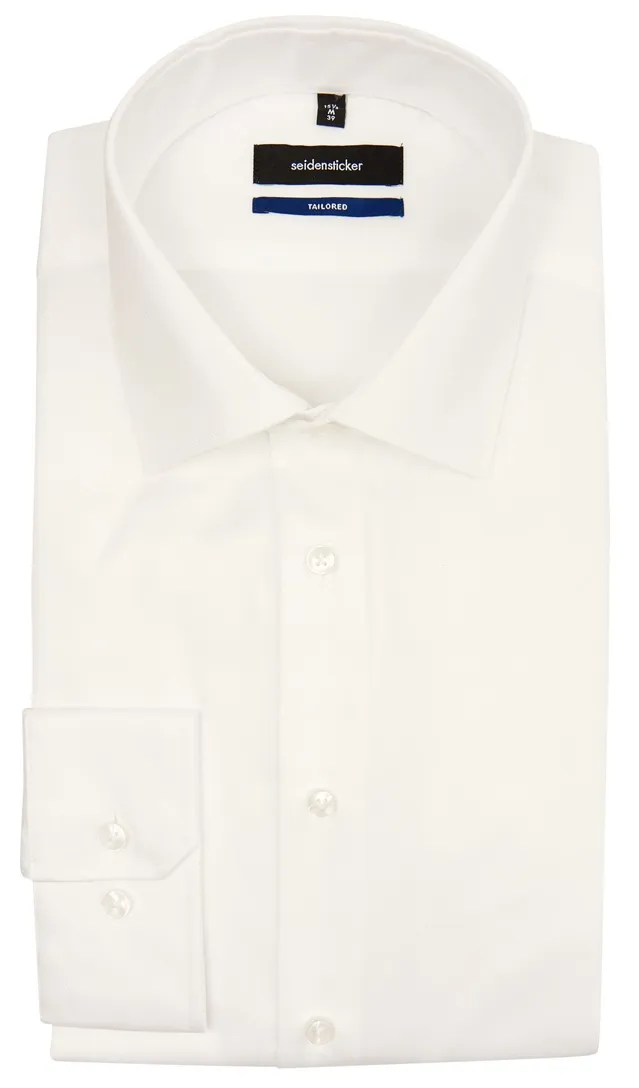 Seidensticker Shaped overhemd wit twill non iron