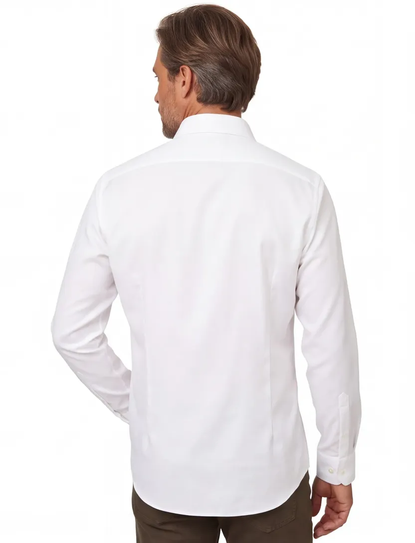 Seidensticker Shaped overhemd wit twill non iron