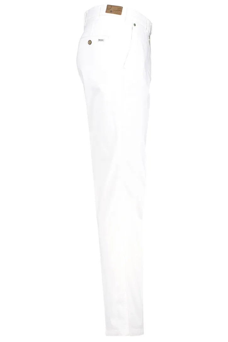 Pantalon stretch M.E.N.S. wit katoen