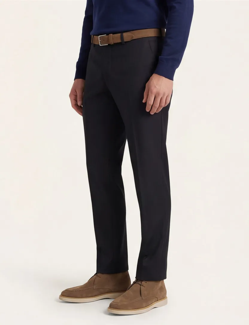 M.E.N.S. wollen pantalon Madison donkerblauw