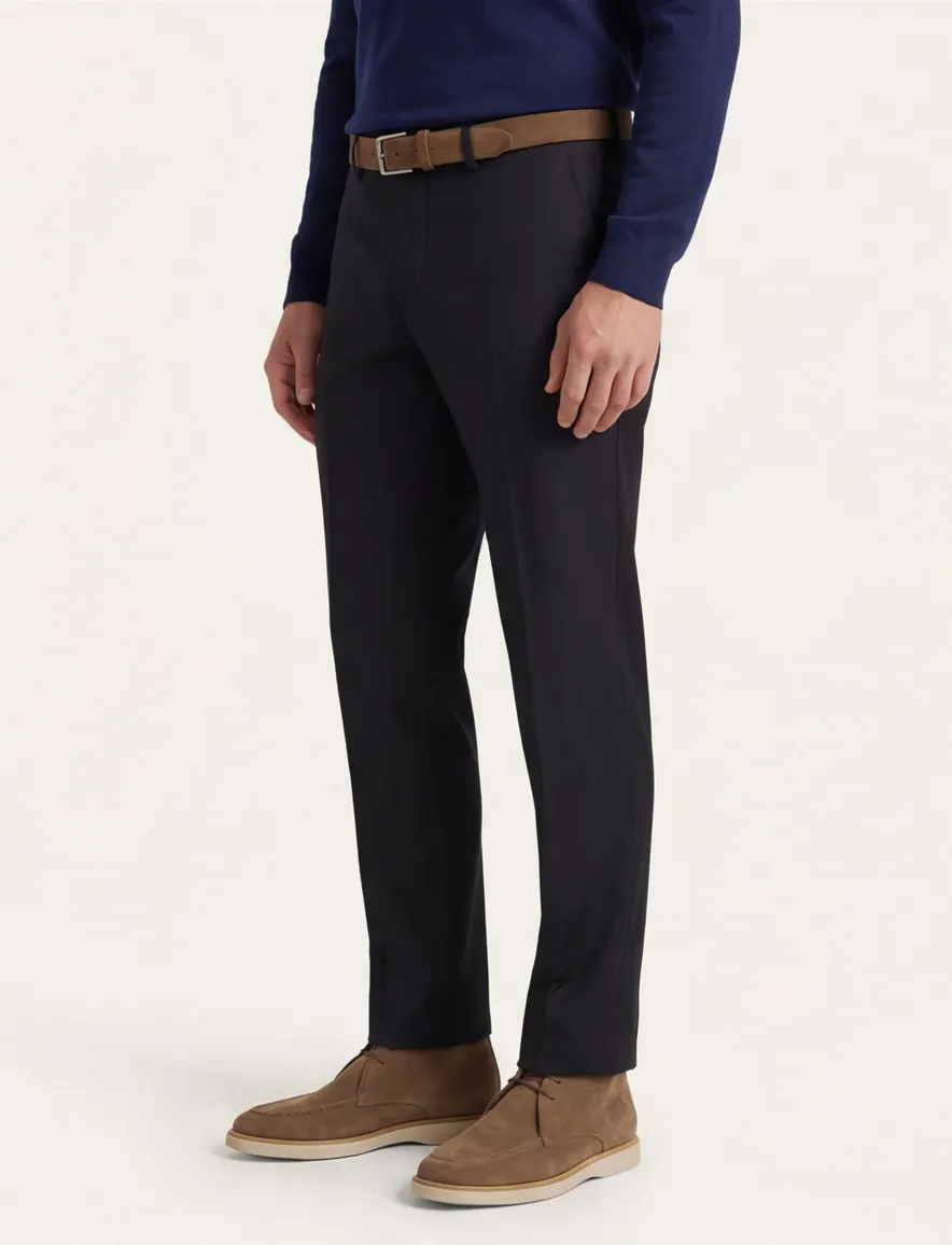 M.E.N.S. wollen pantalon Madison donkerblauw