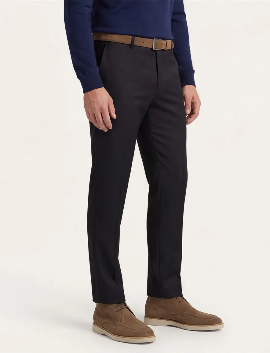 M.E.N.S. wollen pantalon Madison donkerblauw