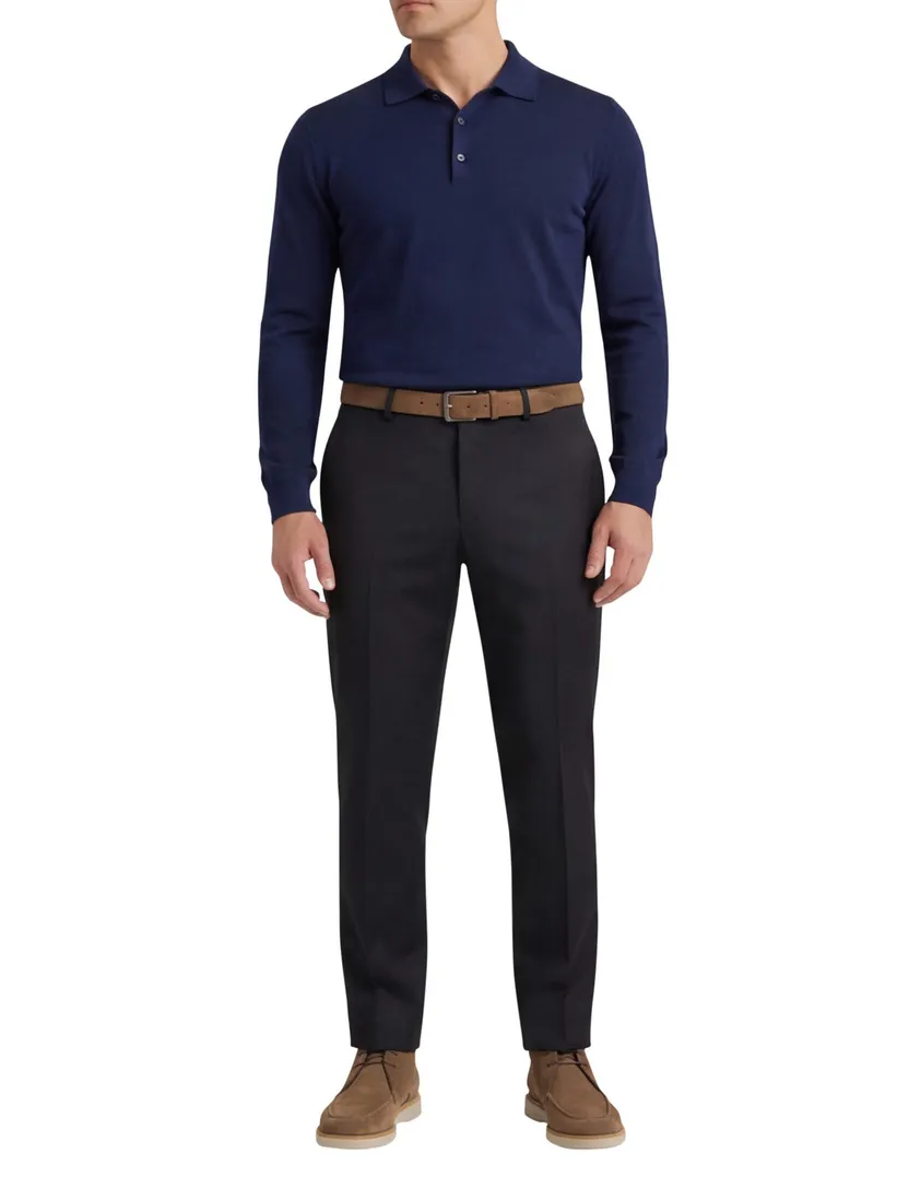 M.E.N.S. wollen pantalon Madison donkerblauw