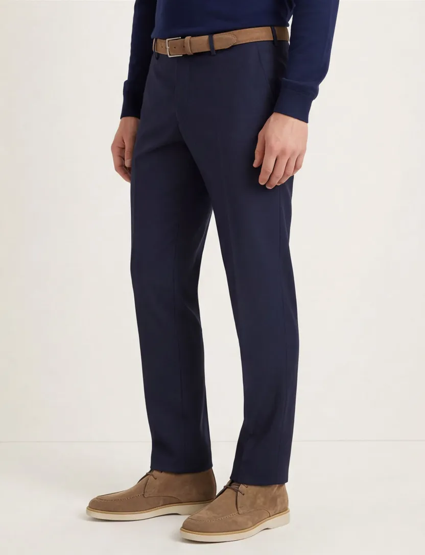 M.E.N.S. pantalon wol Madison-U blauw