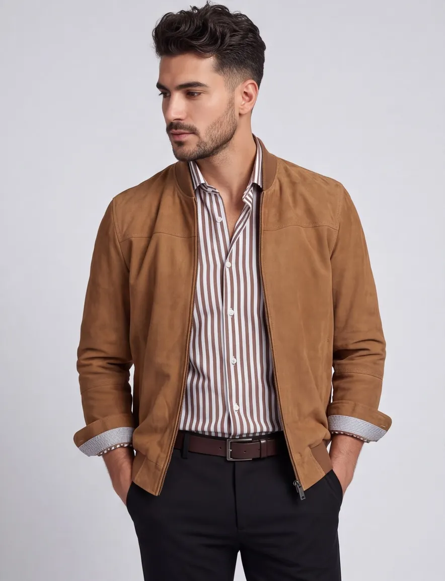 Portofino Arma suede jack cognac