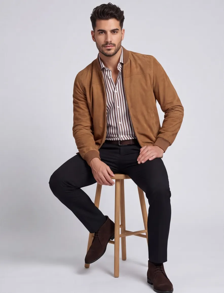 Portofino Arma suede jack cognac
