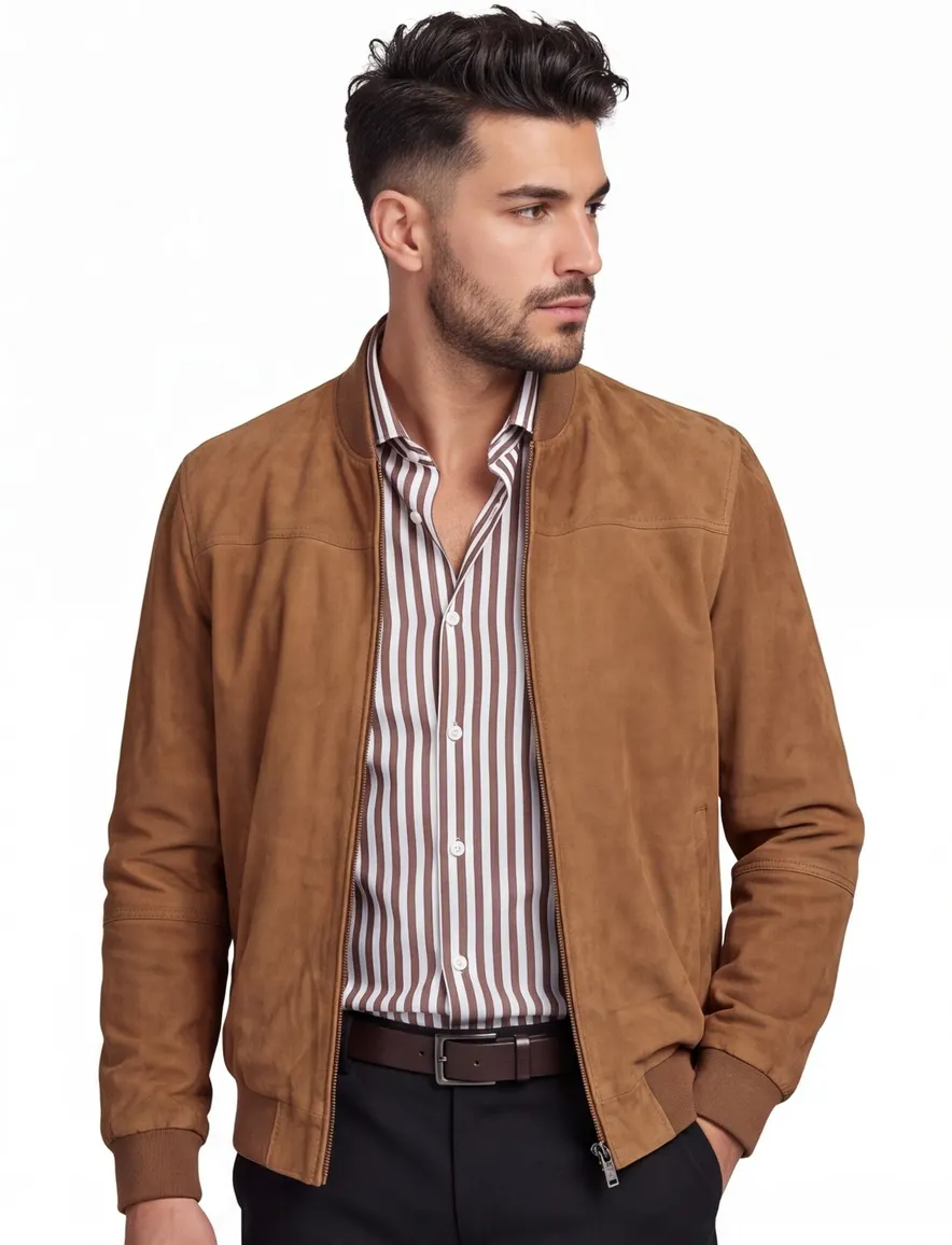 Portofino Arma suede jack cognac