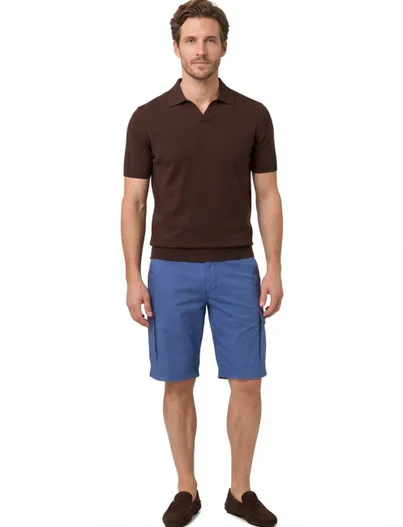Brax Brax Bermuda regular fit blauw met print