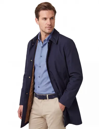 Dressler Dressler jack blauw knopen normale fit