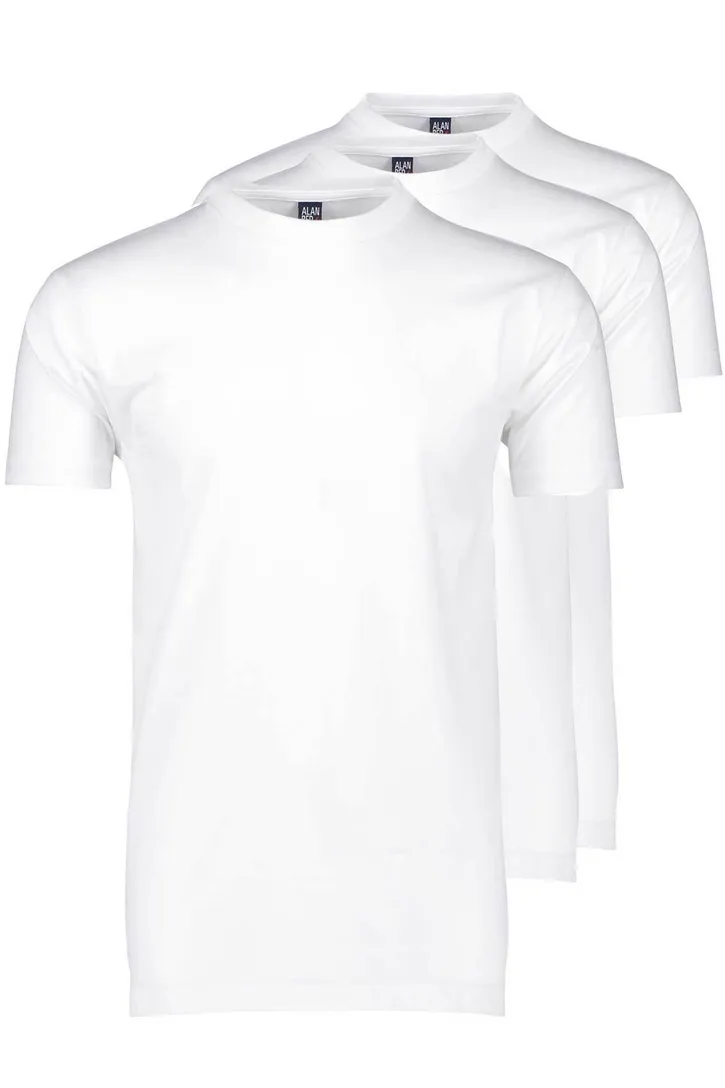 Alan Red t-shirt effen Virgina katoen wit 3-pack