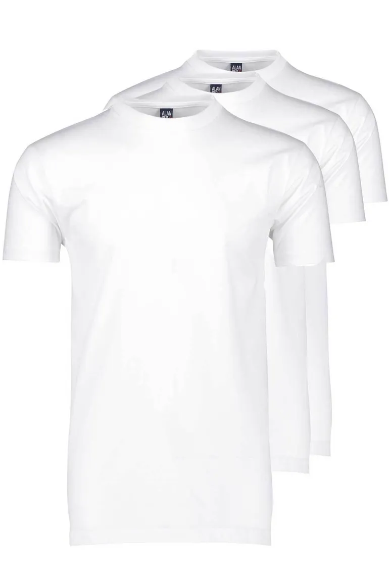 Alan Red t-shirt Virgina wit effen katoen 3-pack