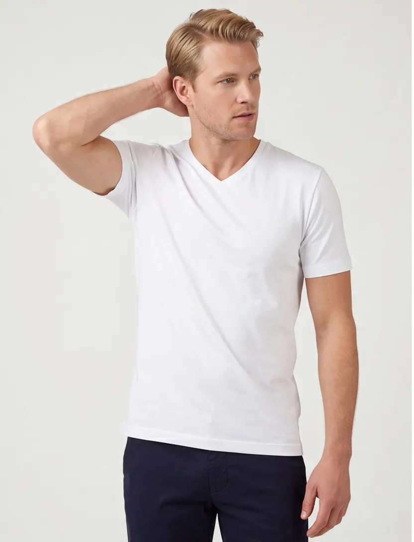 Alan Red t-shirt West Virginia aanbieding effen katoen wit 3-pack