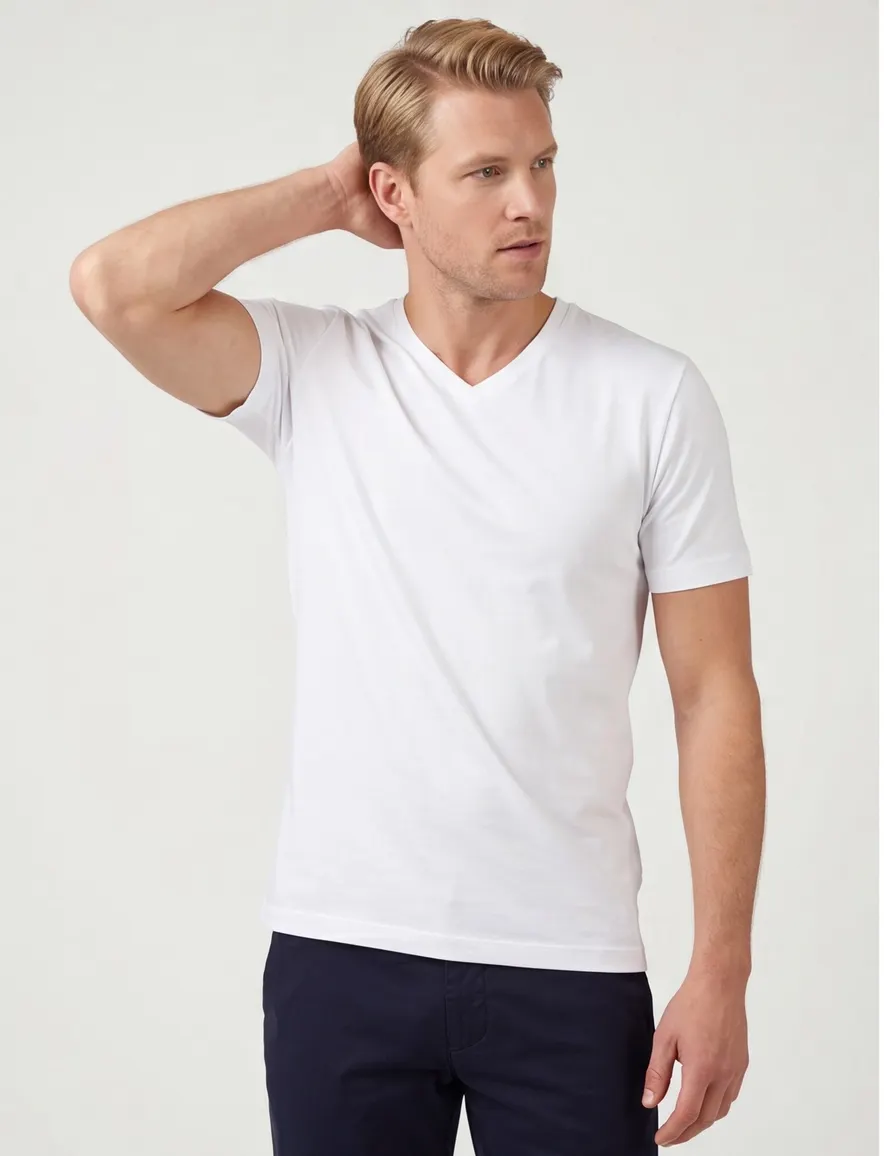 Alan Red West Virgina t-shirt wit effen katoen 3-pack