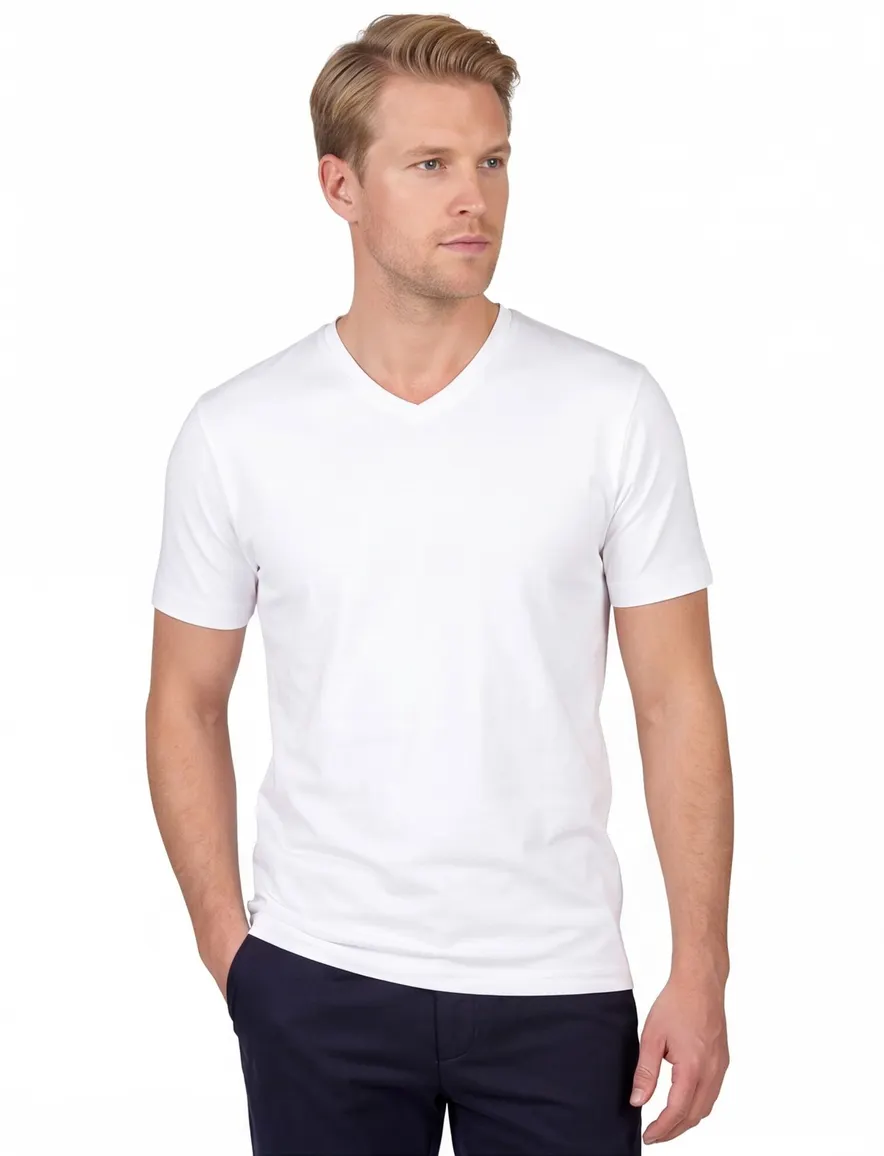 Alan Red West Virgina t-shirt wit effen katoen 3-pack