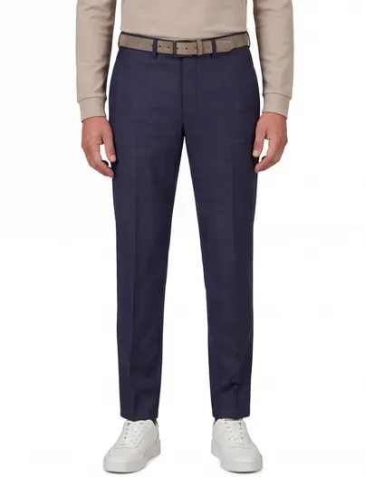 Dressler Dressler pantalon Mix & Match donkerblauw ruit wol