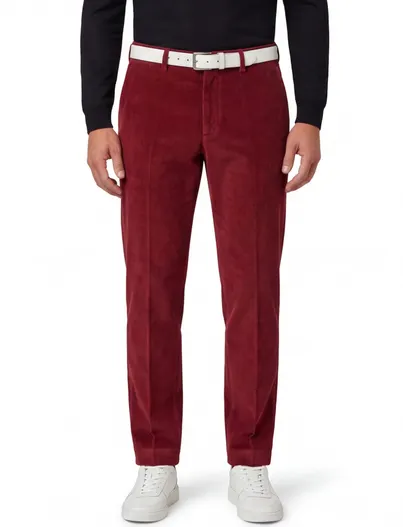 Hiltl Hiltl corduroy broek rood effen corduroy, katoen modern fit