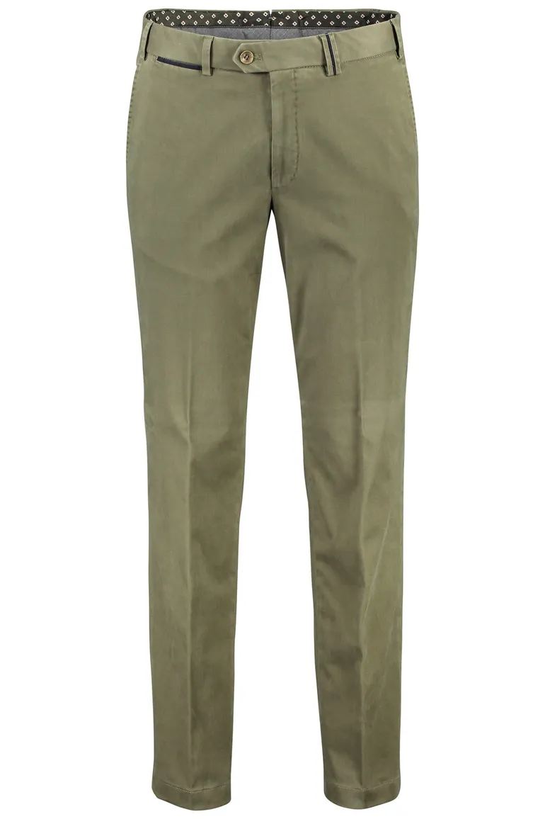 Hiltl katoenen pantalon Peaker-s groen flatfront