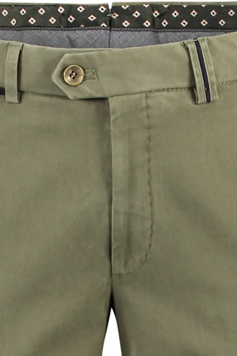 Hiltl katoenen pantalon Peaker-s groen flatfront