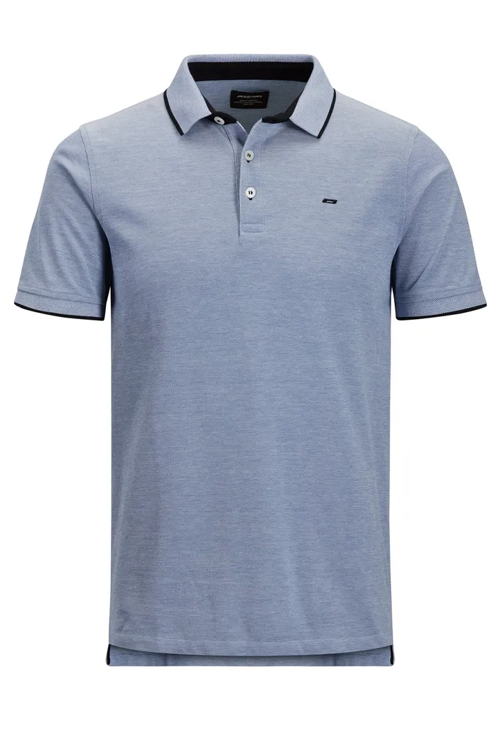 Jack & Jones polo Plus Size lichtblauw effen katoen wijde fit