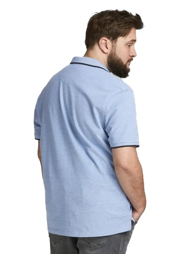 Jack & Jones polo Plus Size lichtblauw effen katoen wijde fit