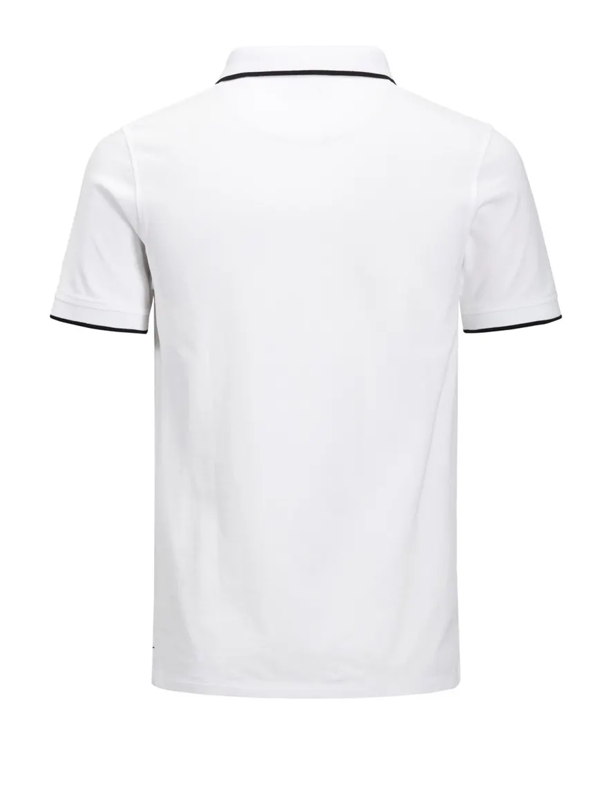 Jack & Jones polo Plus Size wit 3 knoops