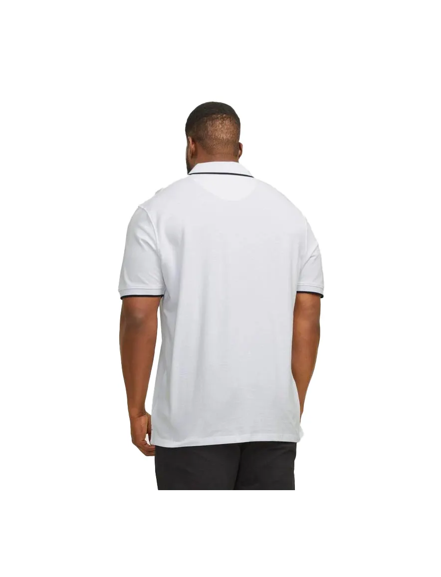 Jack & Jones polo Plus Size wit 3 knoops