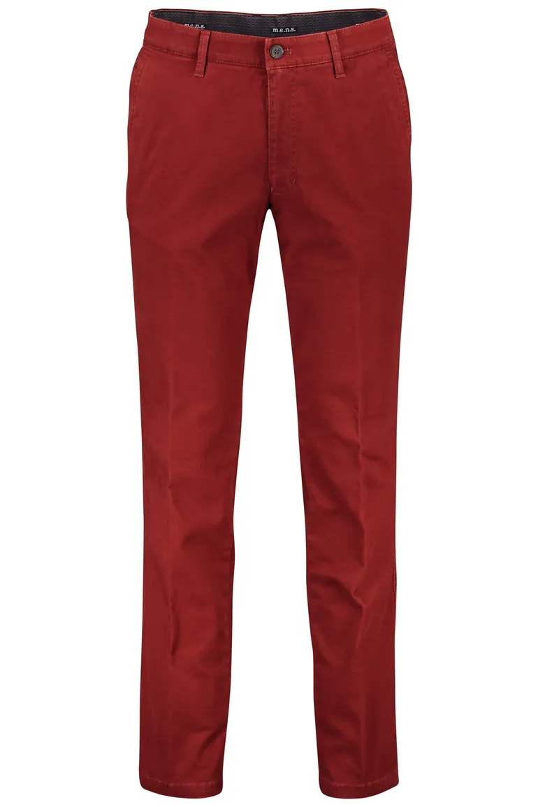 M.E.N.S. katoenen pantalon rood Madison flatfront