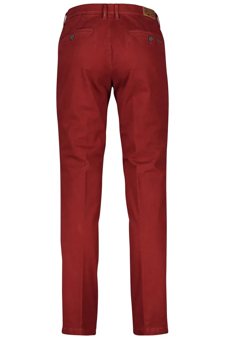 M.E.N.S. katoenen pantalon rood Madison flatfront