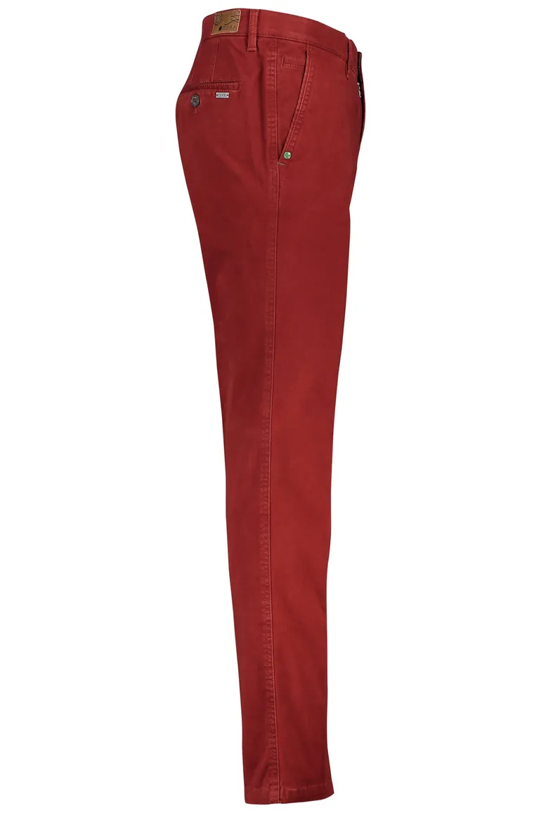 M.E.N.S. katoenen pantalon rood Madison flatfront