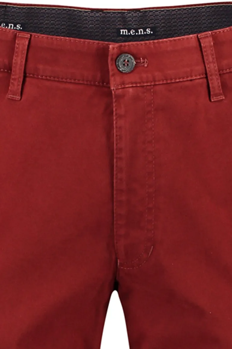 M.E.N.S. katoenen pantalon rood Madison flatfront