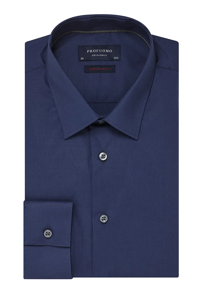 Profuomo overhemd Super Slim Fit donkerblauw