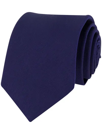 Profuomo Profuomo stropdas donkerblauw effen zijde