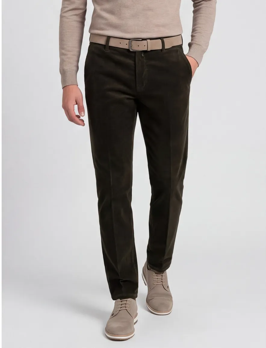 Meyer Bonn broek donkergroen corduroy