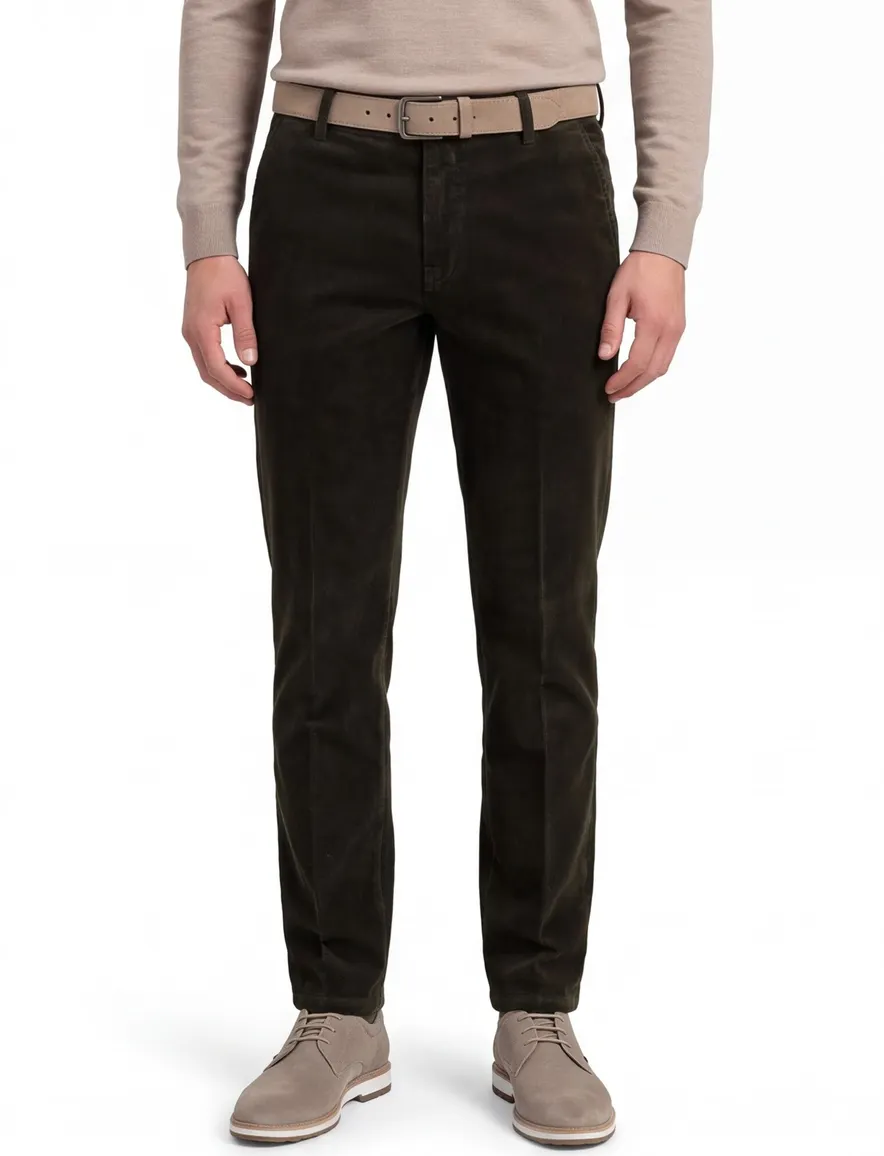 Meyer Bonn broek donkergroen corduroy
