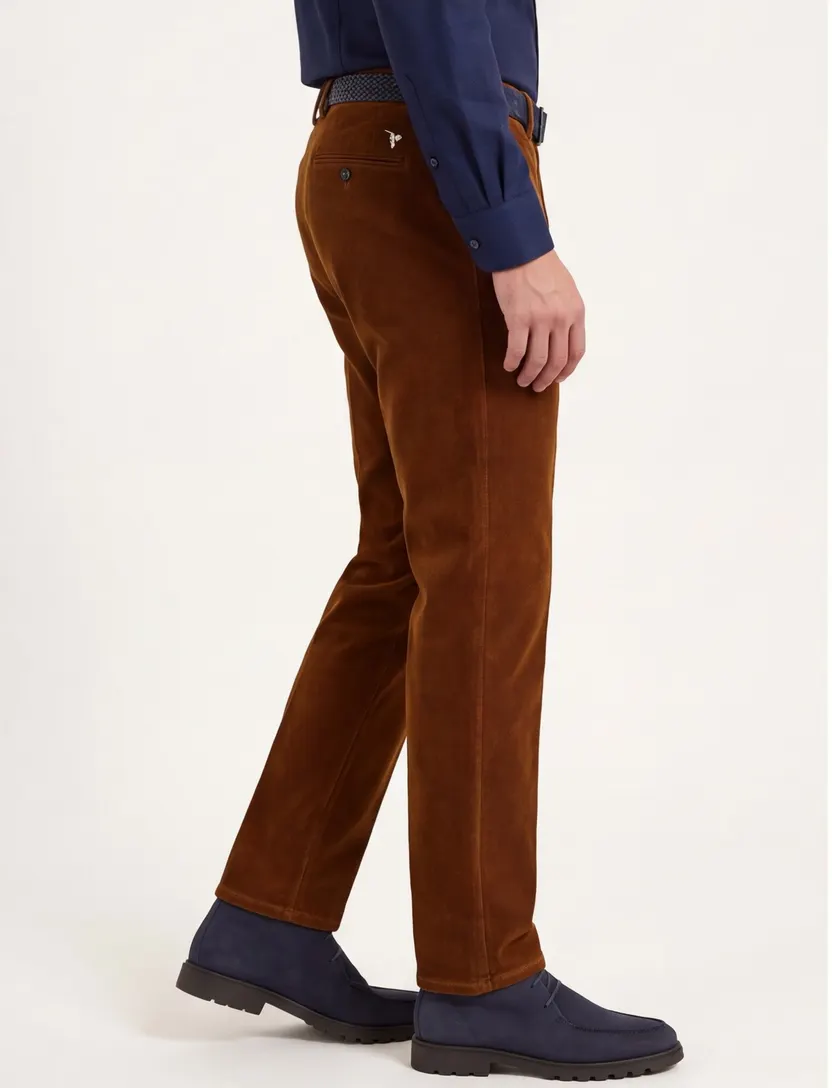 Broek Meyer Bonn bruin corduroy normal fit
