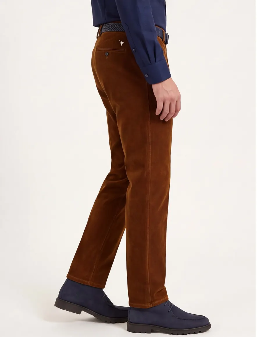 Meyer Pantalon wol camel corduroy Bonn