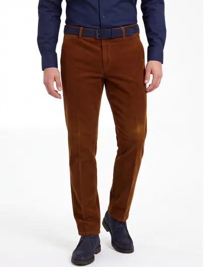 Meyer Broek Meyer Bonn bruin corduroy normal fit