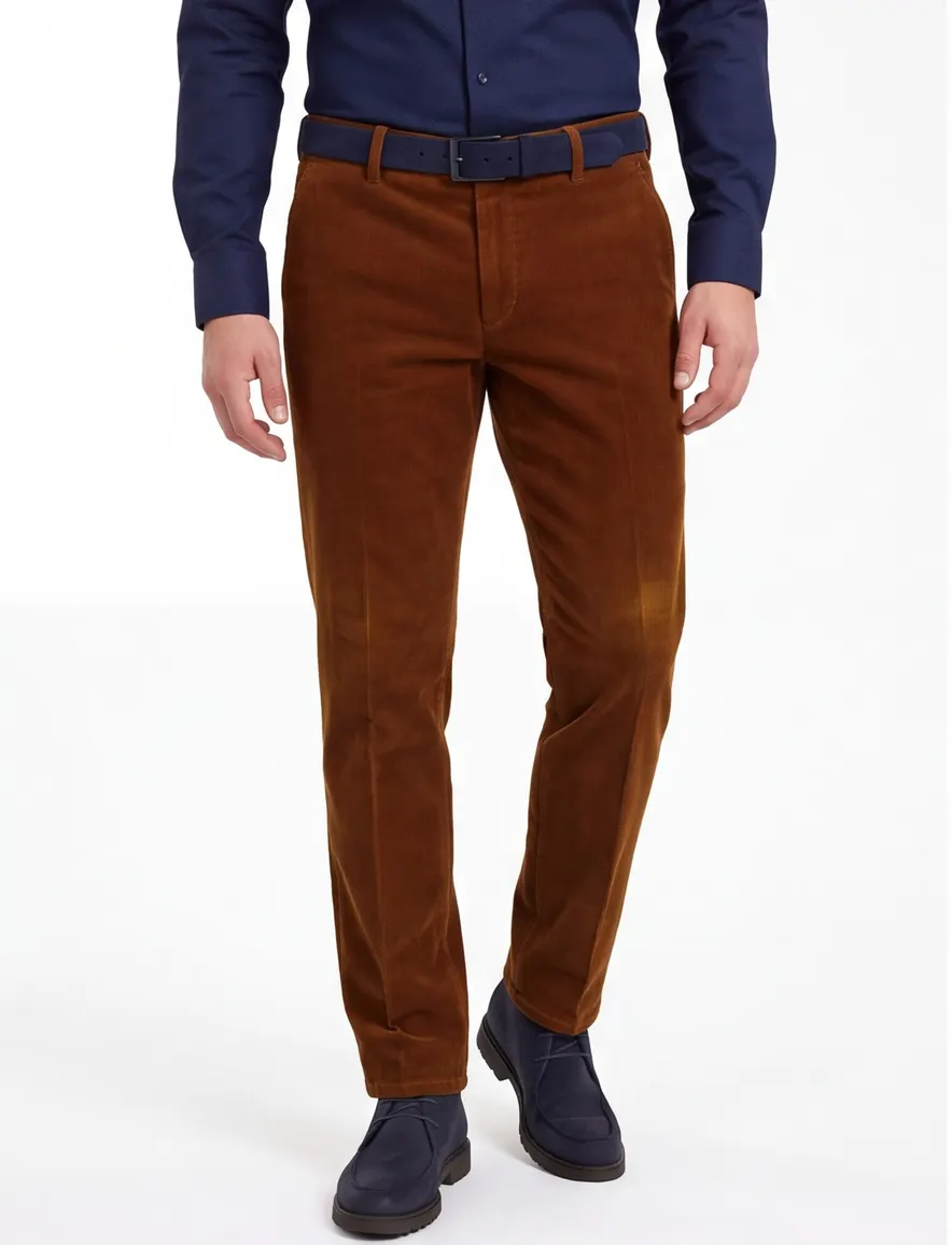 Meyer Pantalon wol camel corduroy Bonn