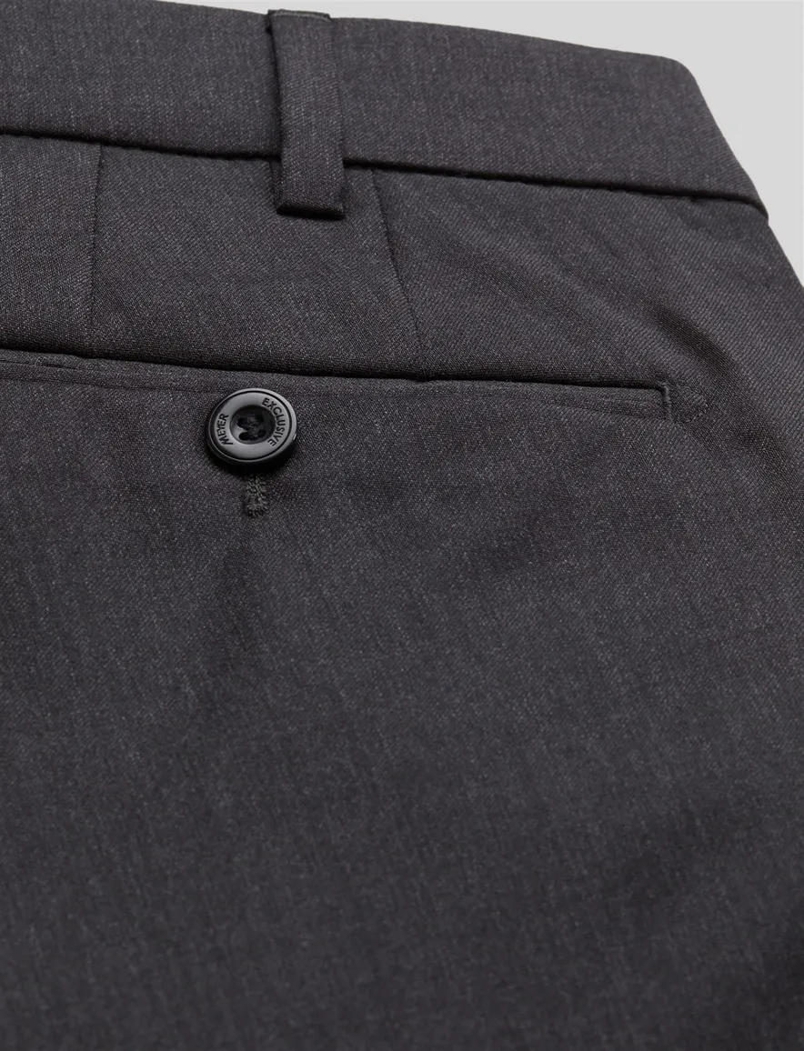 Meyer wollen pantalon Bonn grijs effen wol