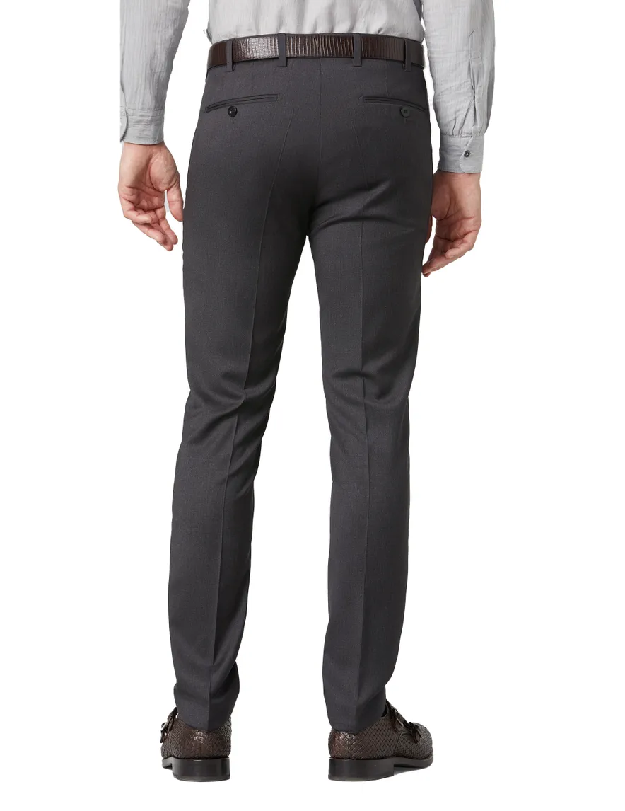 Meyer wollen pantalon Bonn grijs effen wol