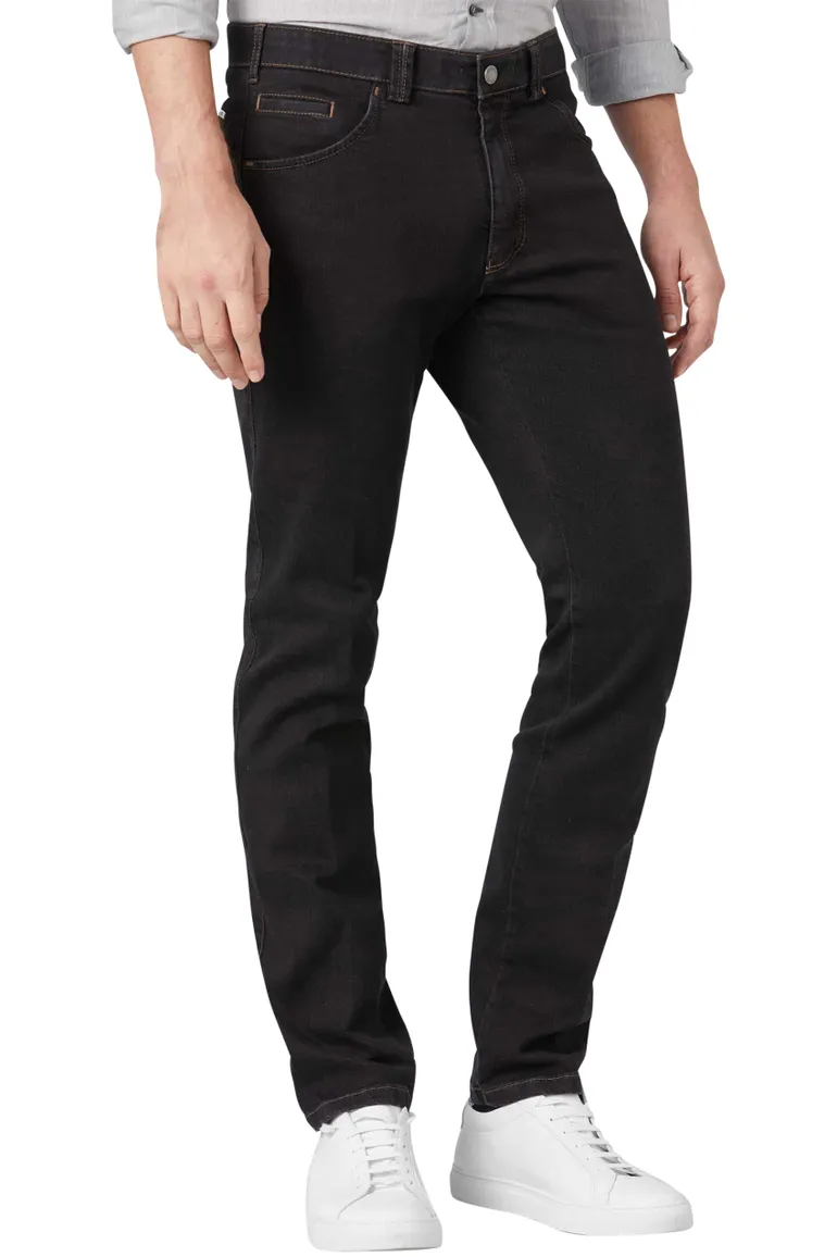Meyer nette jeans Dublin slim fit zwart effen denim