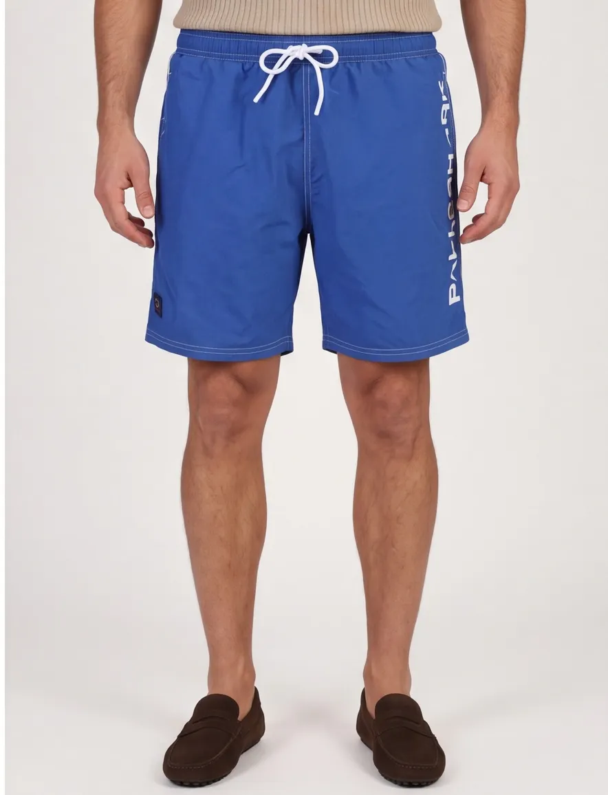 Paul & Shark zwemshort merk opdruk blauw